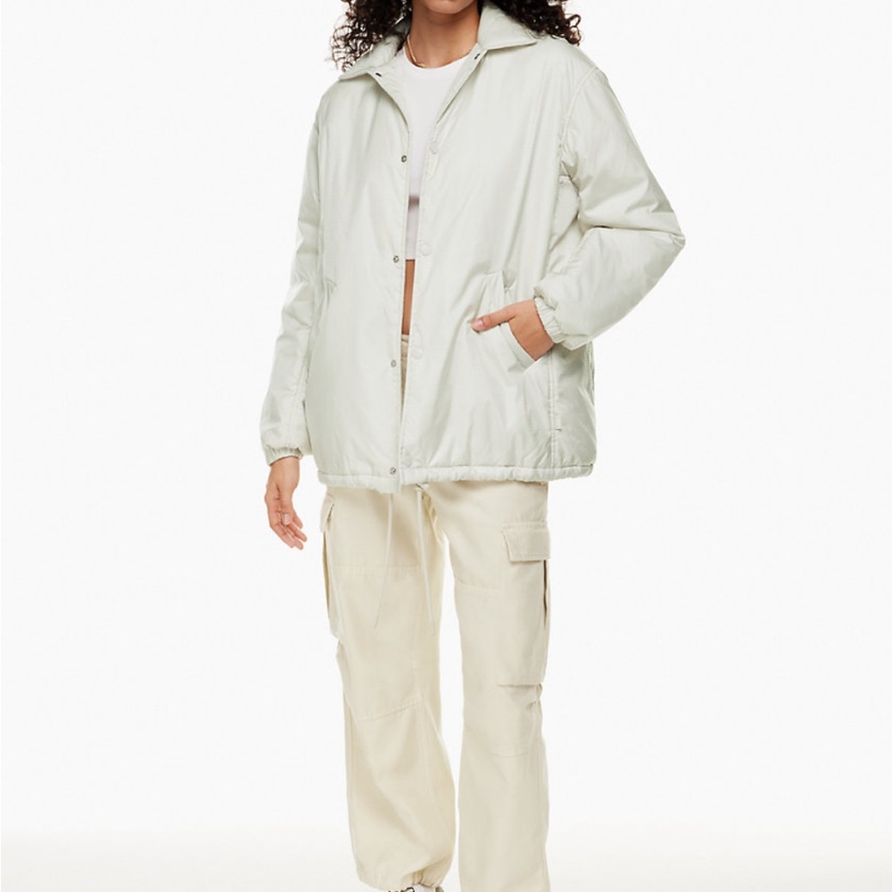 Aritzia tna coaches jacket in matte pearl size s (sold out online)